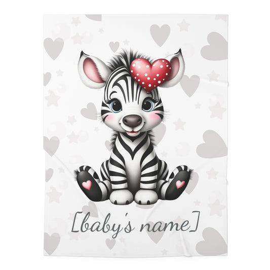 Zara the Zebra - Personalized Baby Swaddle Blanket