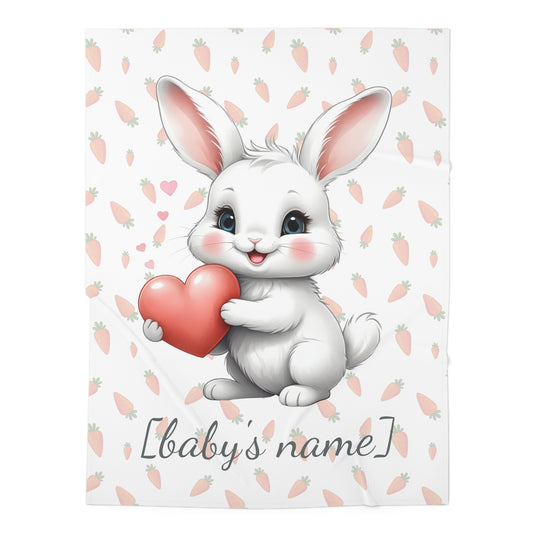 Benny the Rabbit - Personalized Baby Swaddle Blanket